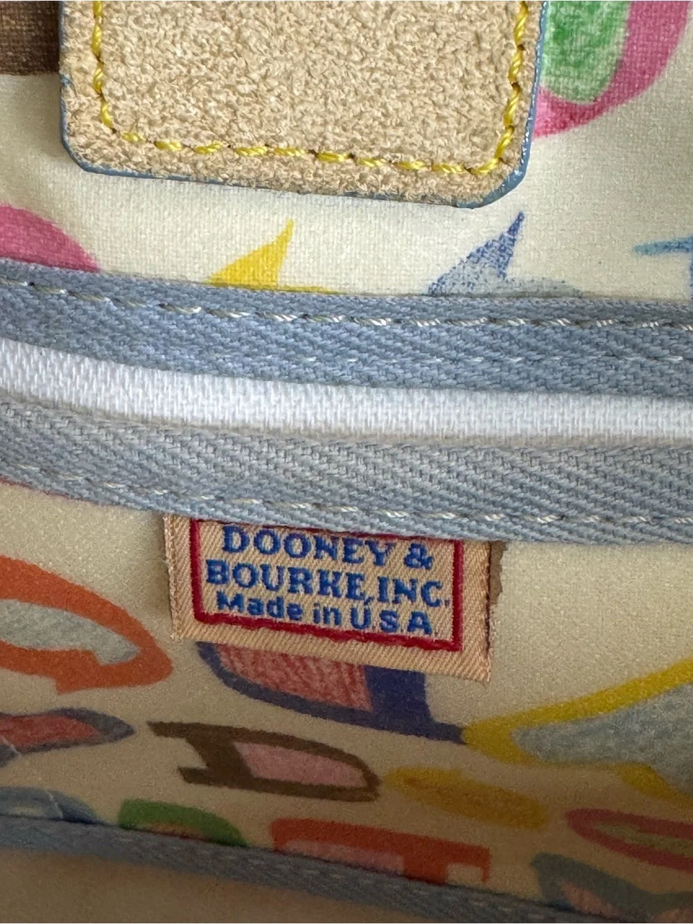 VTG Dooney And Bourke Graffiti Monogram Colorful Purse Coated Canvas Y2K Vintage